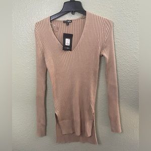 Long sleeve khaki sweater
